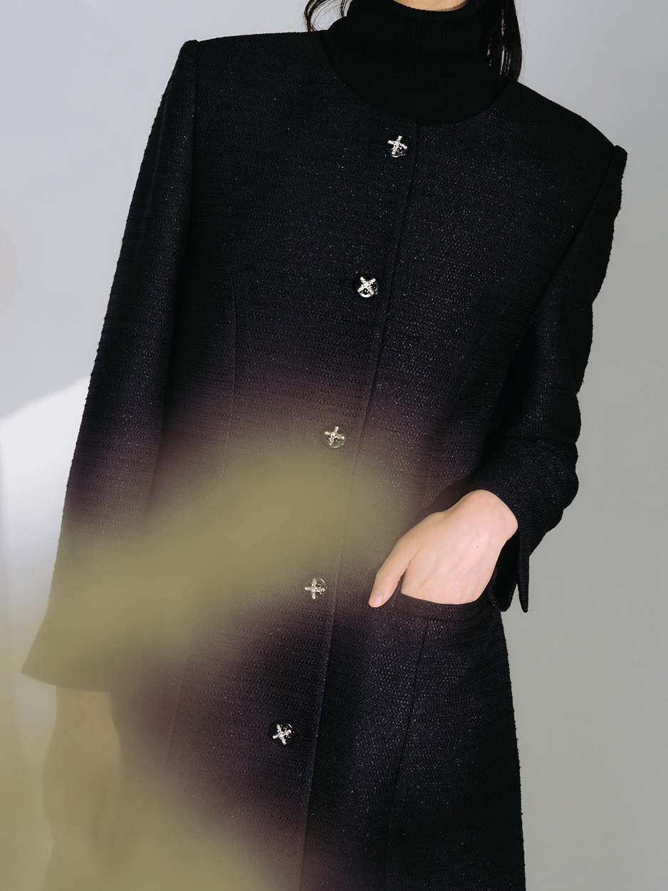 Starburst tweed coat