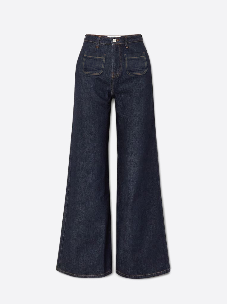 Pocket raw jeans