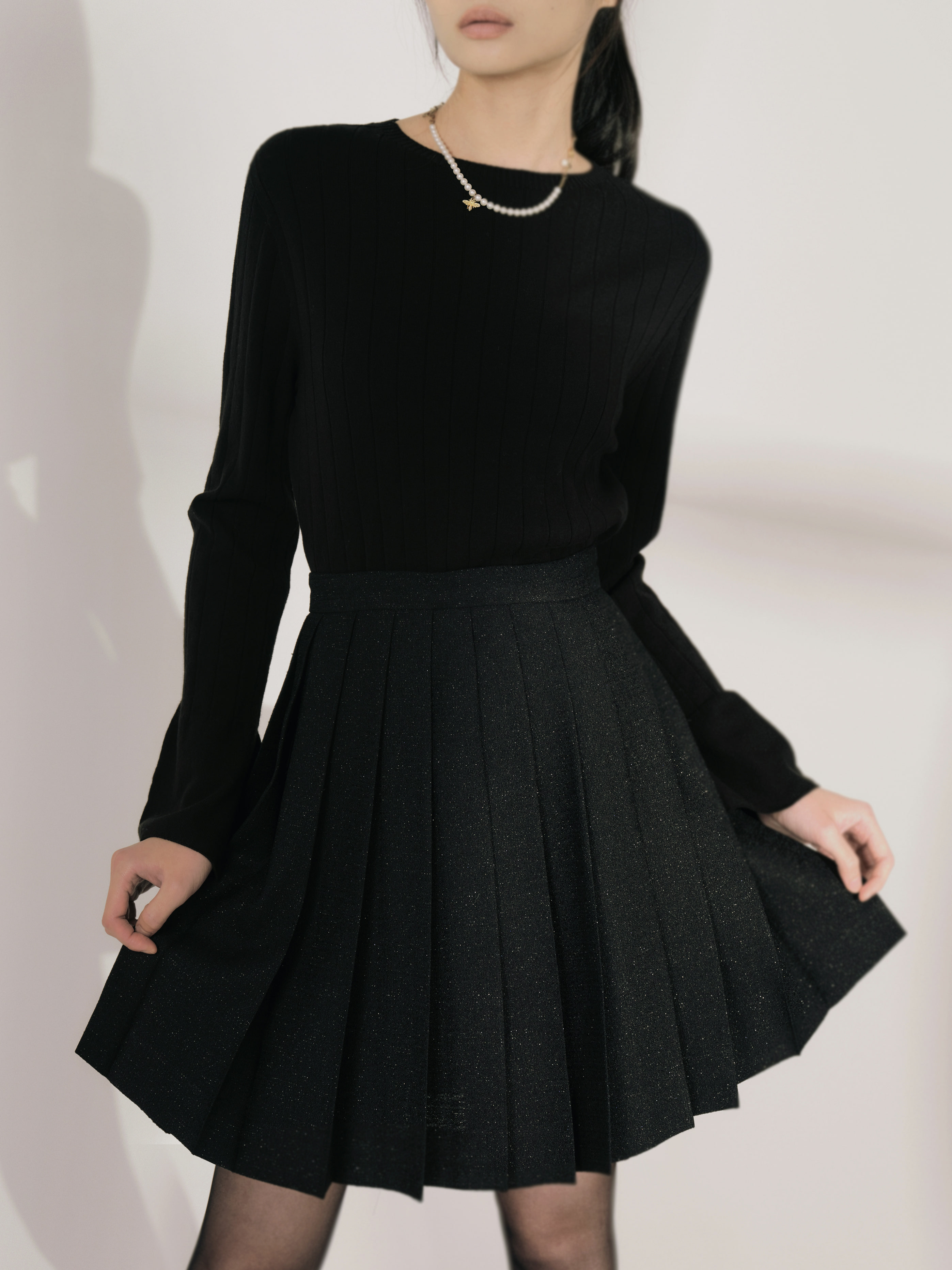 starry tweed skirt